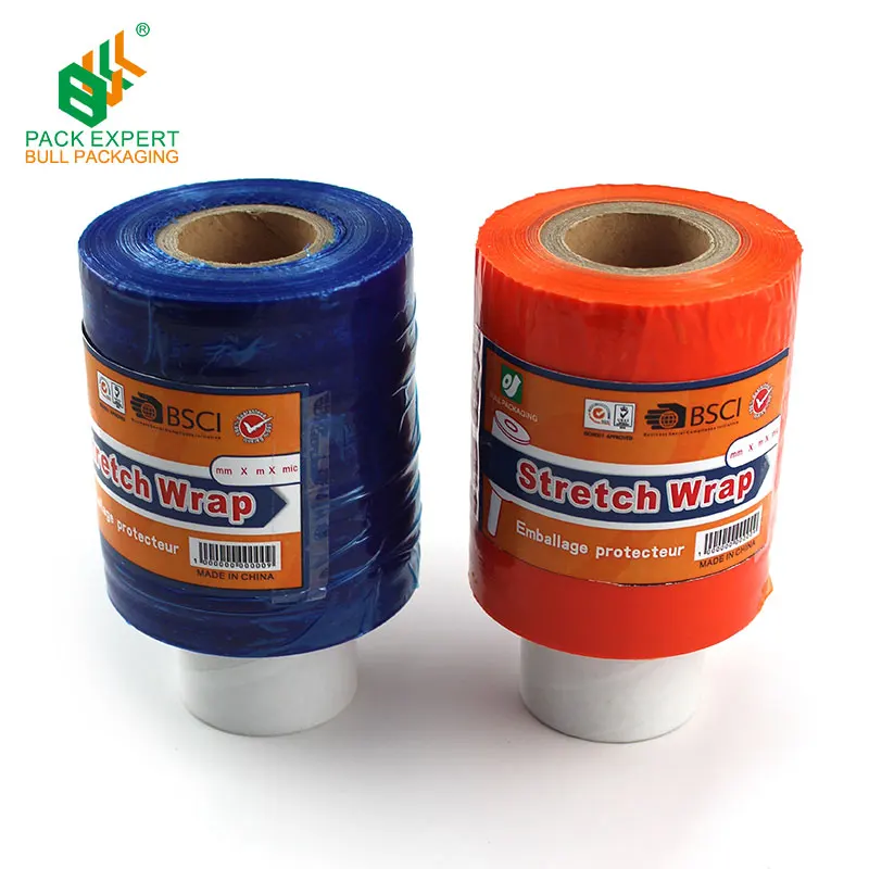 Lldpe Hand Use Stretch Film Colorful Clear Wrapping Film Small Size Stretch Roll Protecting Film Manufacture