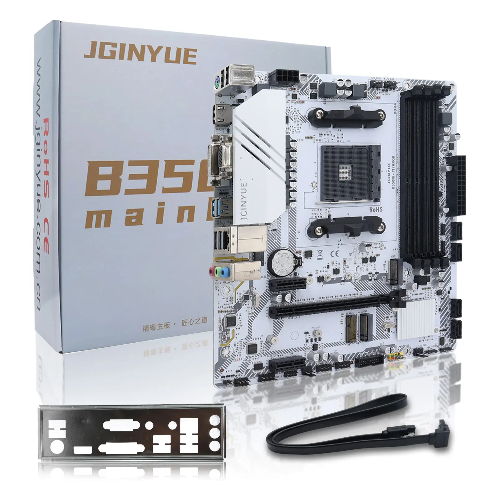 JGINYUE B350M-TI ARGB DDR4 Desktop Gaming PC Motherboard AMD B350 Chipset High Performance for Gamers