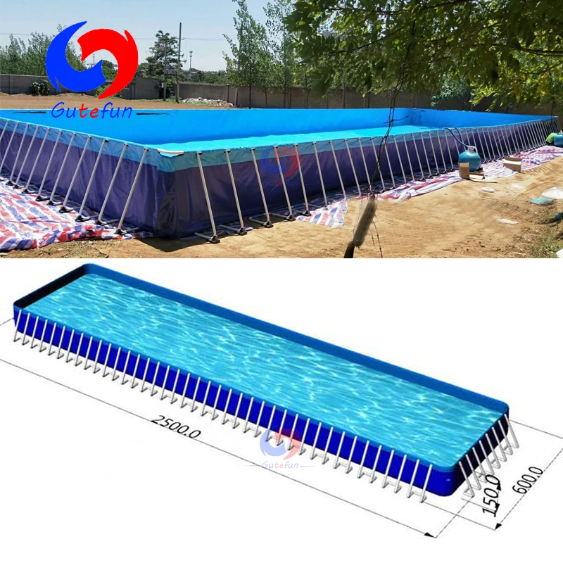 China fast delivery portable big floor above ground metal frame 2 lane 25m lap swimming pools for water games swim event