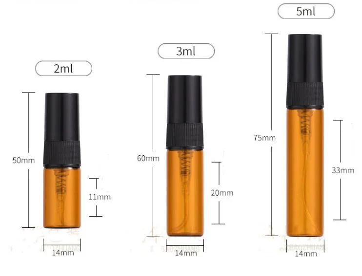 1ml 2 ml 3 ml Liquid Sample Packaging Clear Glass Bottles Vials With Black Screw Cap