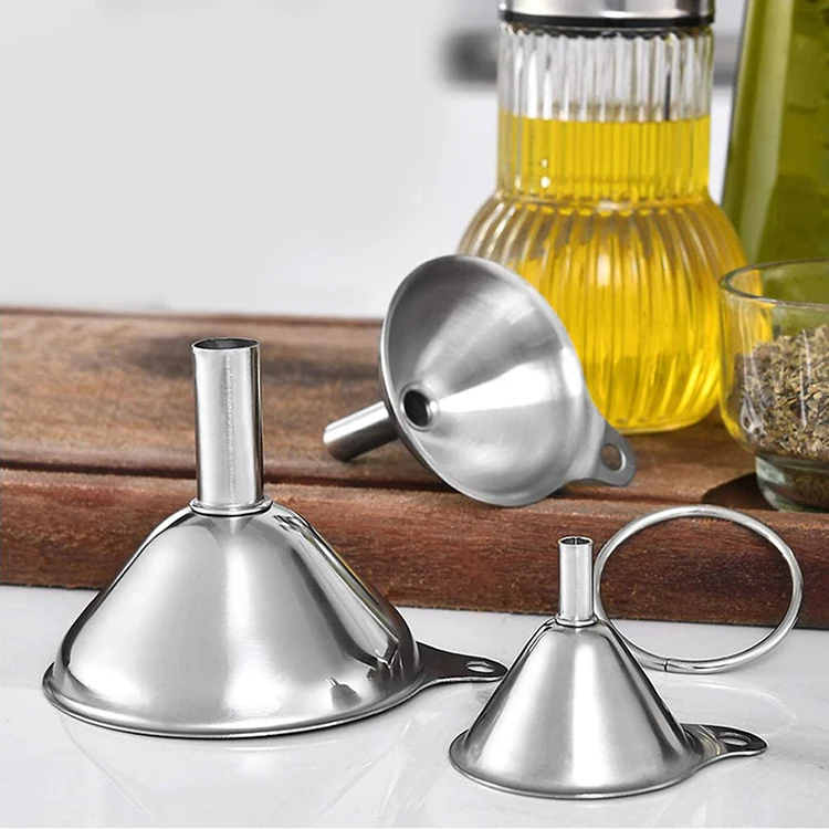 Set Of 3pcs Stainless Steel Funnel