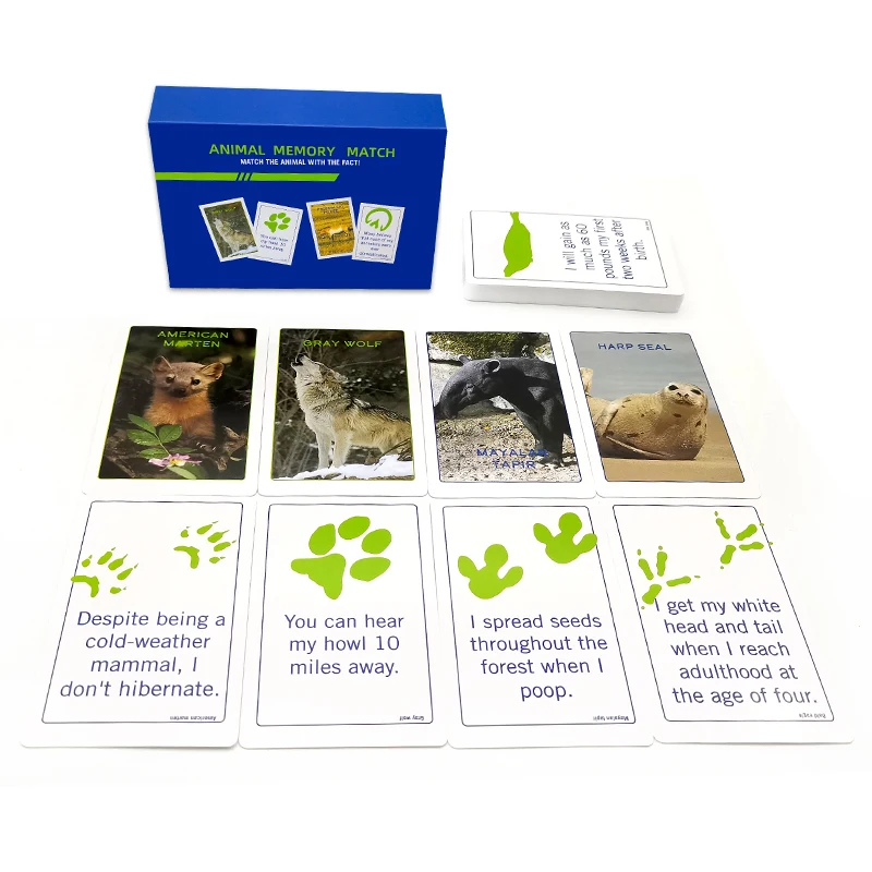 High Quality Kids Educational Literacy Game Playing Memory Graphic Paper Game Cards