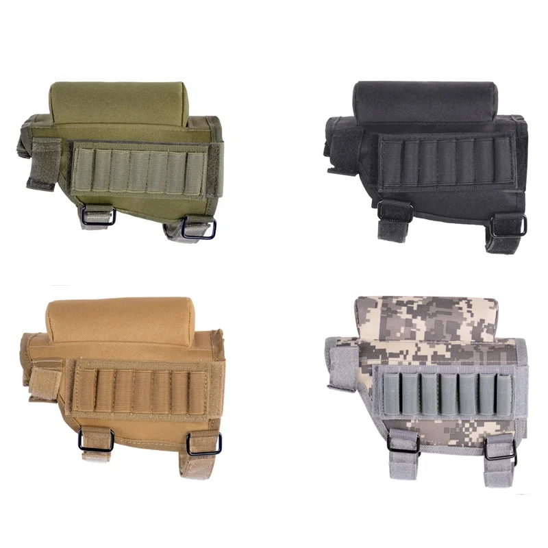 Hunting Shell Holder Buttstock Hunting Shooting Tactical Army Buttstock Portable Adjustable Tactical Buttstock Ammo Pouch