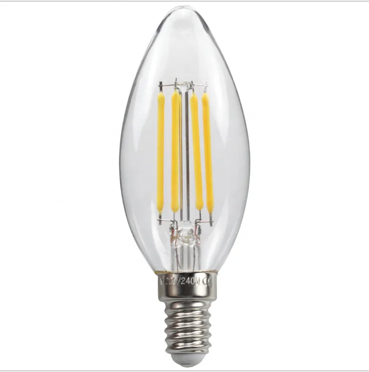 Manufacturers wholesale C35 5W Home decoration LED candelabra bulb high quality E14 E27 led filament candle flame bulb