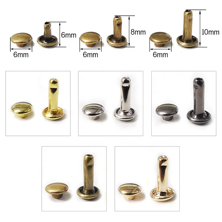 Hot Selling Double Hats Cheap Metal Snap Buttons Jeans Rivets Shoe Bags Clothing Leather  Double Headed Rivets