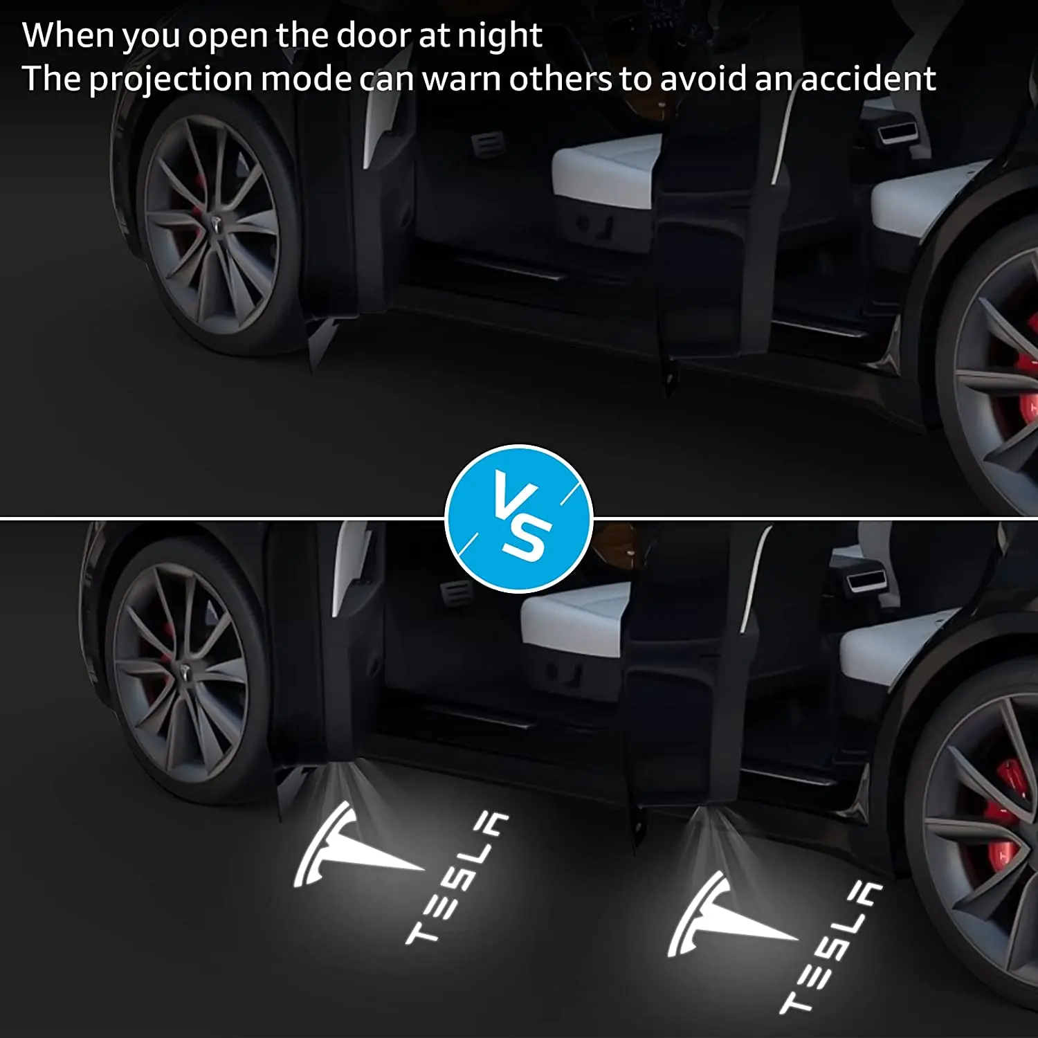 Ultra-Brights Logo Projector  Car Door Puddle  Lights for Tesla Model 3 Y