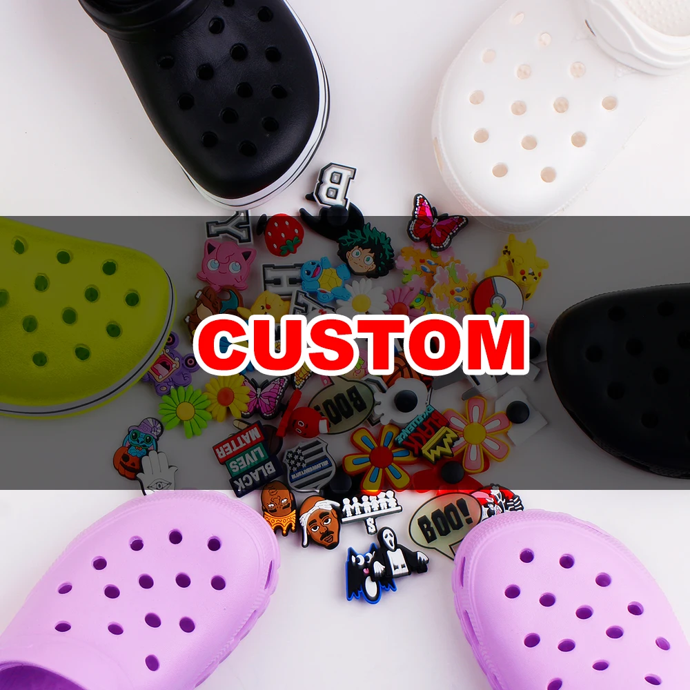 Assorted Designs Available Promotional Shoes Decoration Charms Soft PVC Shoe Charms For Croc luxury charms