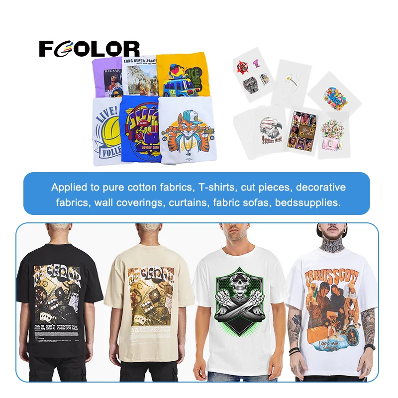 FCOLOR A3 A4 Тепловая ПЭТ пленка Dtf L1800 принтер цифровая футболка текстильная печатная машина 30 см DTF