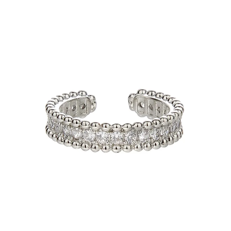 Dropshipping New exquisite cross-diamond ring female niche design fashion light luxury high emotional couple hand jewelry R4-R5