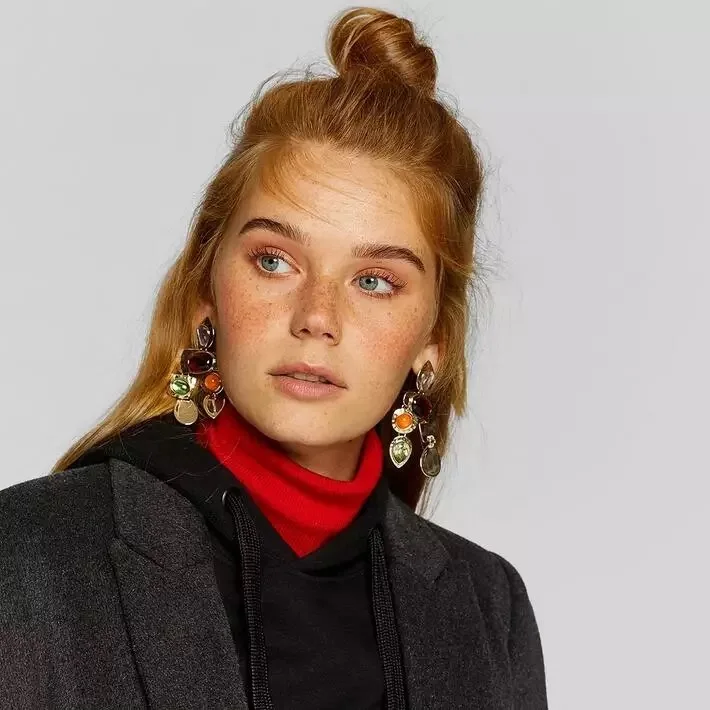 Fashion jewelry women brands natural gemstone diamond geometric dangle statement drop earrings gold statement earrings