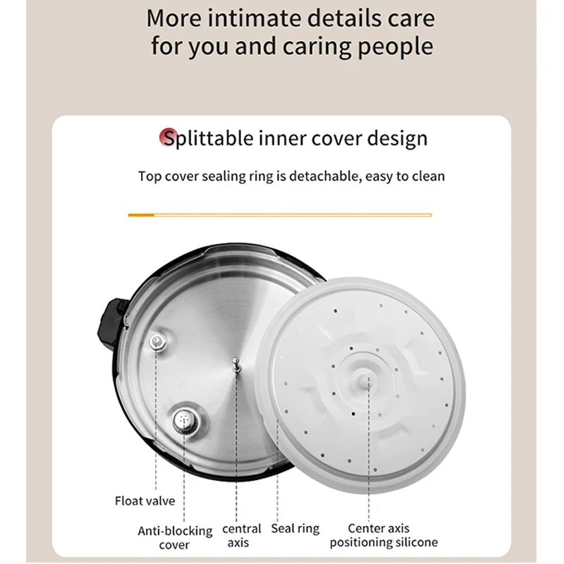 High Quality Stainless Steel Pressure Cooker 5 Liter Olla A Presion Non Stick Pressure Cooker Electric