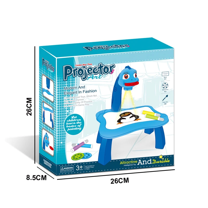 Educational Kids Multifunctional Projection Luminous Drawing Board Desk Children Learning Drawing Table Toys