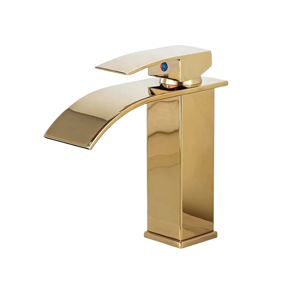 Nordic Style Modern Chrome Gold Waterfall Basin Faucet Cabinet Torneira Banheiro Hot And Cold Water Washbasin Bathroom Faucet