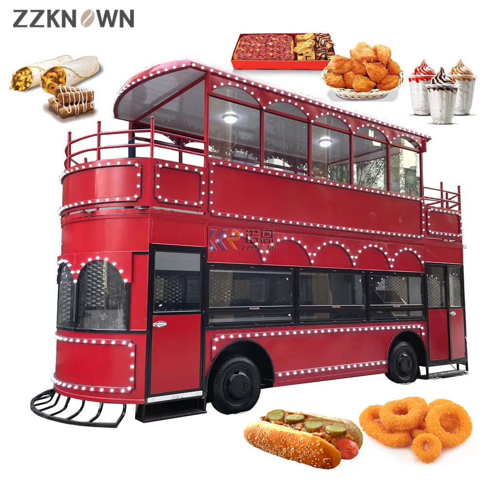 Commercial Street Food Cart Food Truck Full Equipped British Double Decker Bus for sale