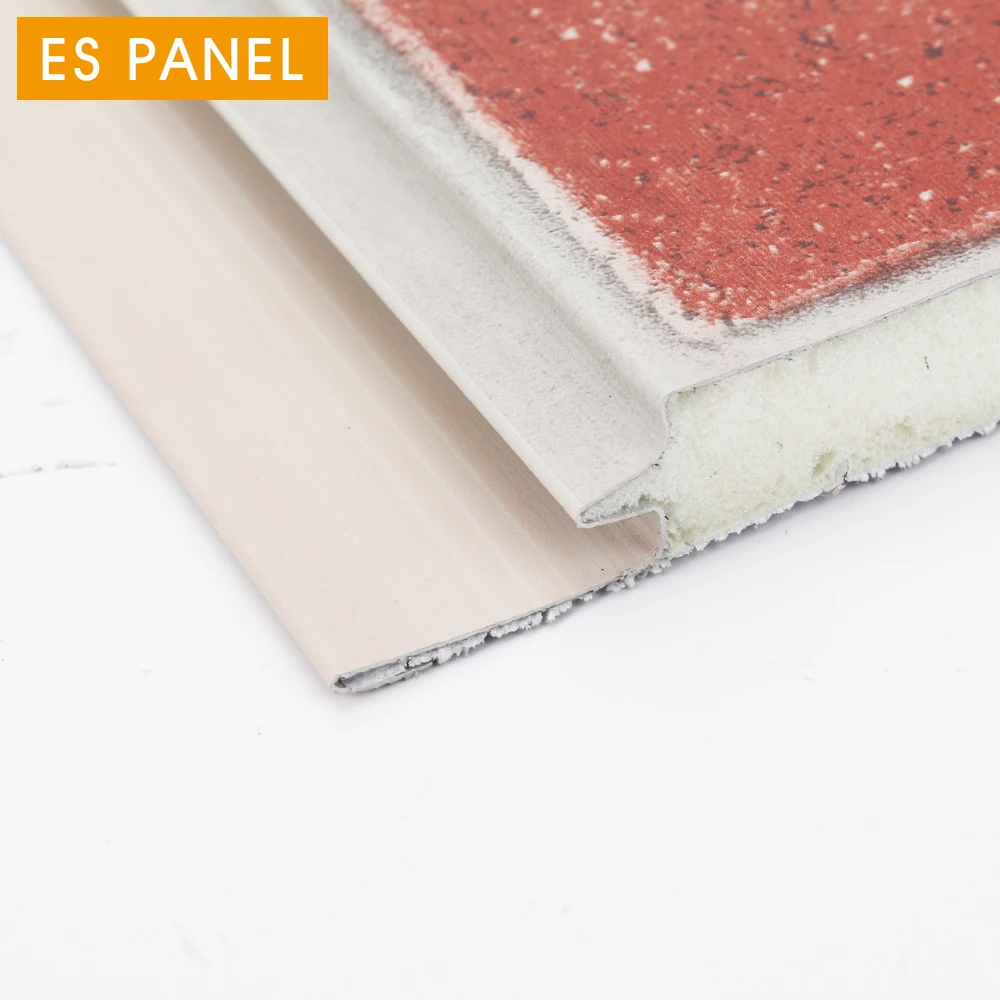 Панель ES, кирпичная внешняя стеновая панель, Полиуретановая пенопластовая Изолированная декоративная металлическая обшивка, декоративная металлическая обшивка