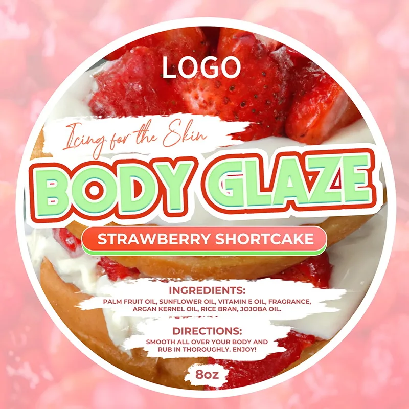Private Label Body Glaze Butter Anti Aging Body Lotion Moisturizing & Brightening Body Cream Strawberry Shortcake Glow Cream