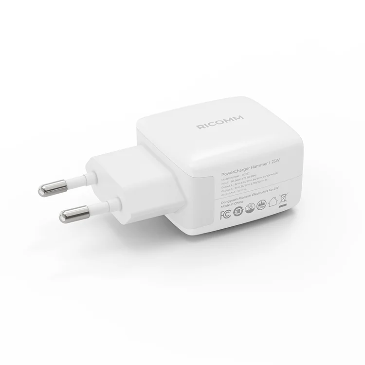 Convenient Universal 25w Wall Quick Charger Uk Eu Plug Smarter Pd Fast Charger For Mobile Phone And Tablet