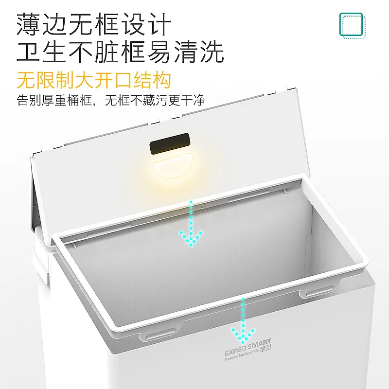 Smart sensor trash can bathroom bedroom Innovation One step collections automatic bag collection electric Smart sensor trash can