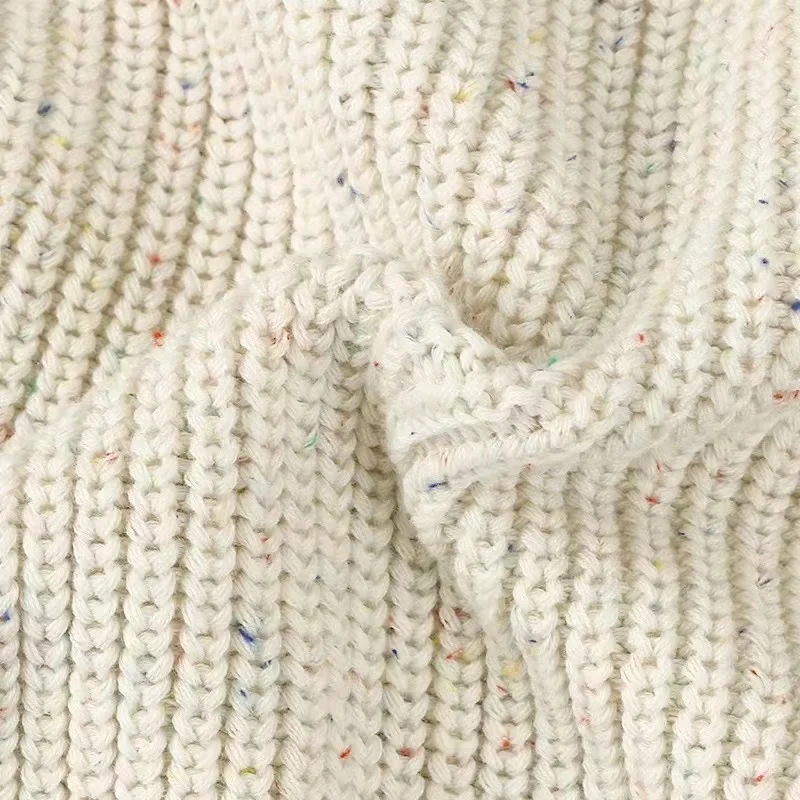 Customization 100% Colored Cotton Children Sweaters Oversize Chunky Knitted Jumper Crew Neck Infant Kids Girls Pullover