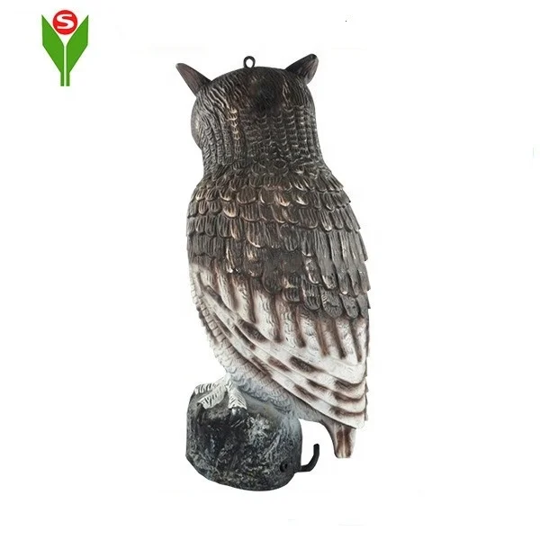 Plastic Rotating Head Garden Owl Decoy Statue  For Scaring Crow Pest