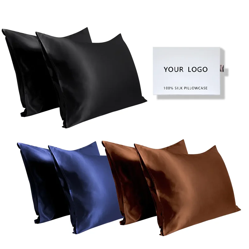 Anti-wrinkle natural silk pillowcase 6A grade 100% mulberry silk pillowcase new silver ion silk pillowcase