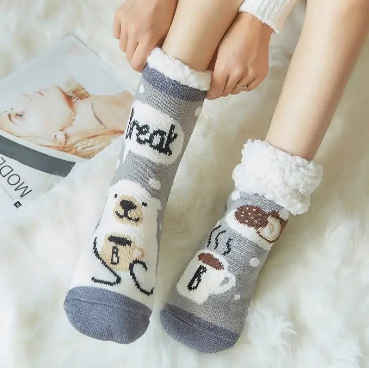 Fuzzy Fluffy Socks Womens Winter Christmas Gift Warm Plush Home Sleeping Soft Female Thermal Floor Socks