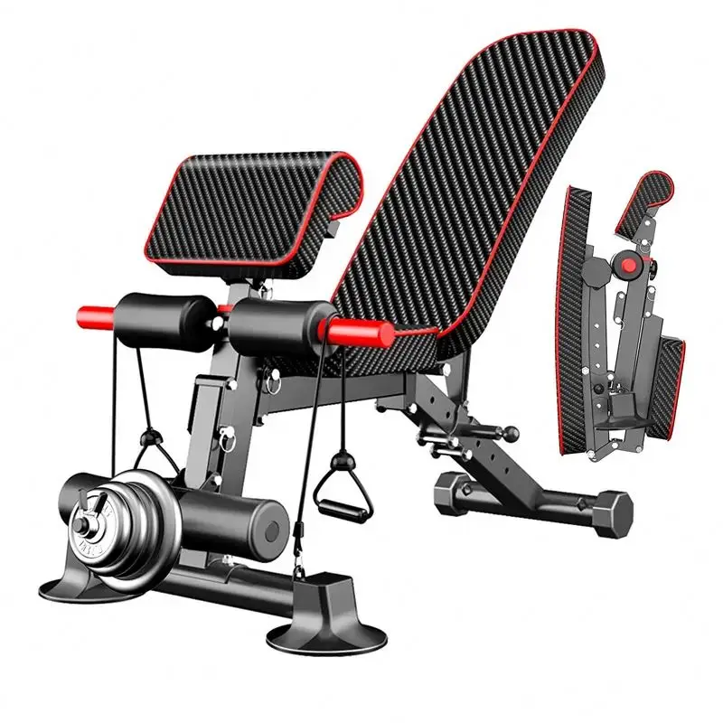 Folding Dumbbell Bench Height Adjustable Incline Exercise Bench, Multi-Functional Home Gym Strength Training Fitness Workout St