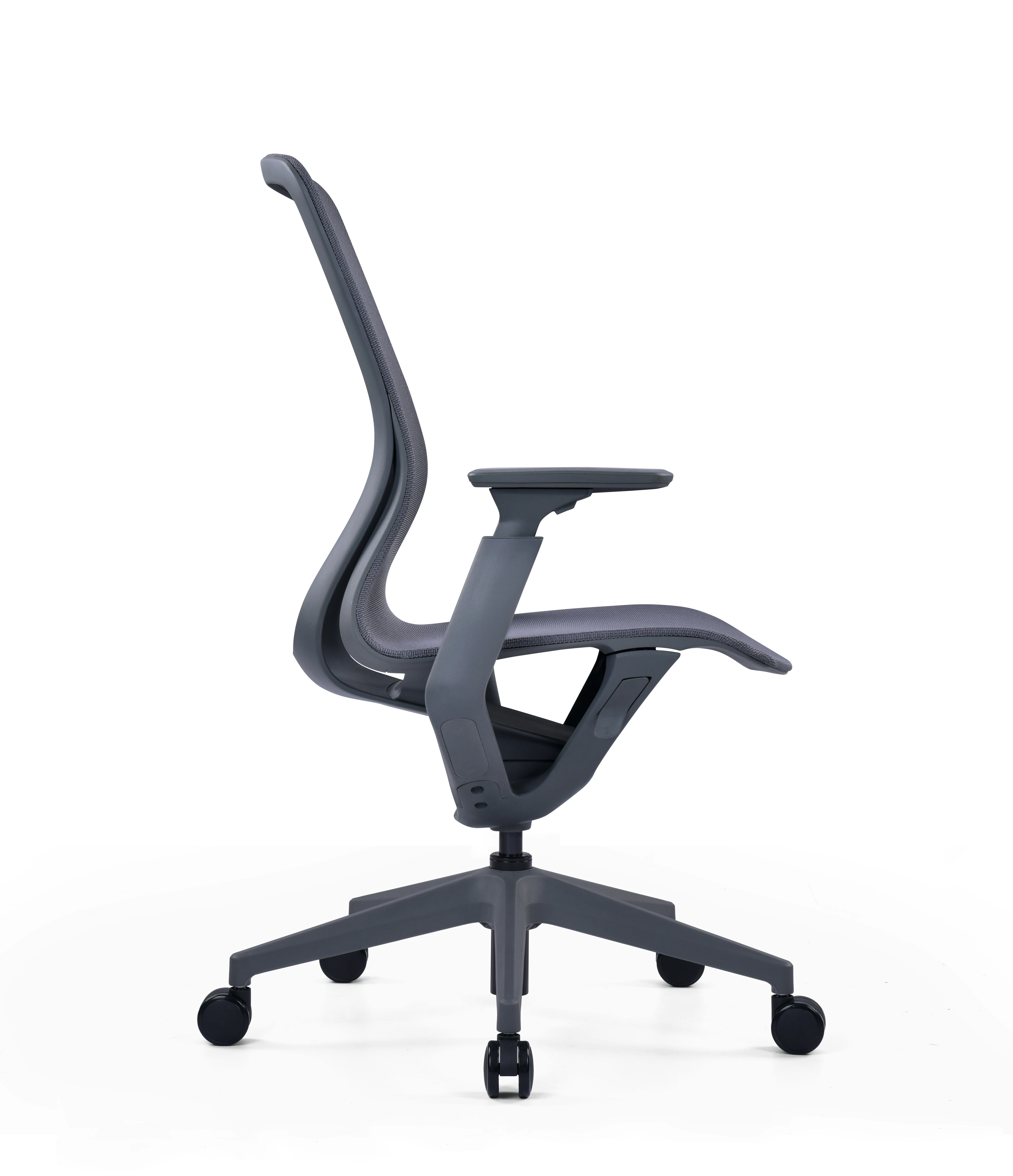 Factory Supply Feat Top Grey Color Office Mesh Chair Ergonomics Portable Moveable Office Chair