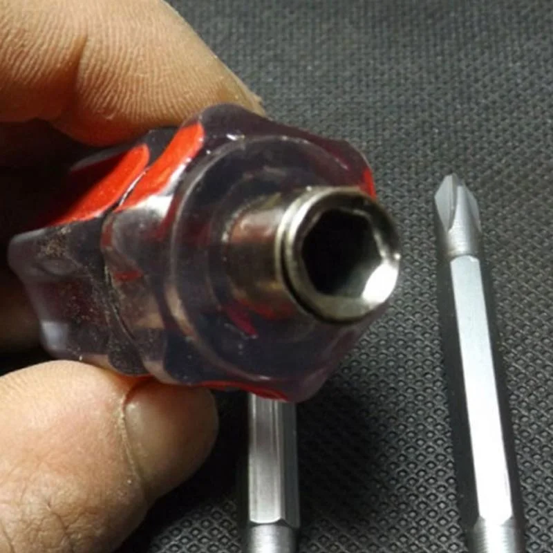 Mini Bidirectional Swivel Screwdriver Flat Tip Screwdriver Double-headed For DIY Repair Tools