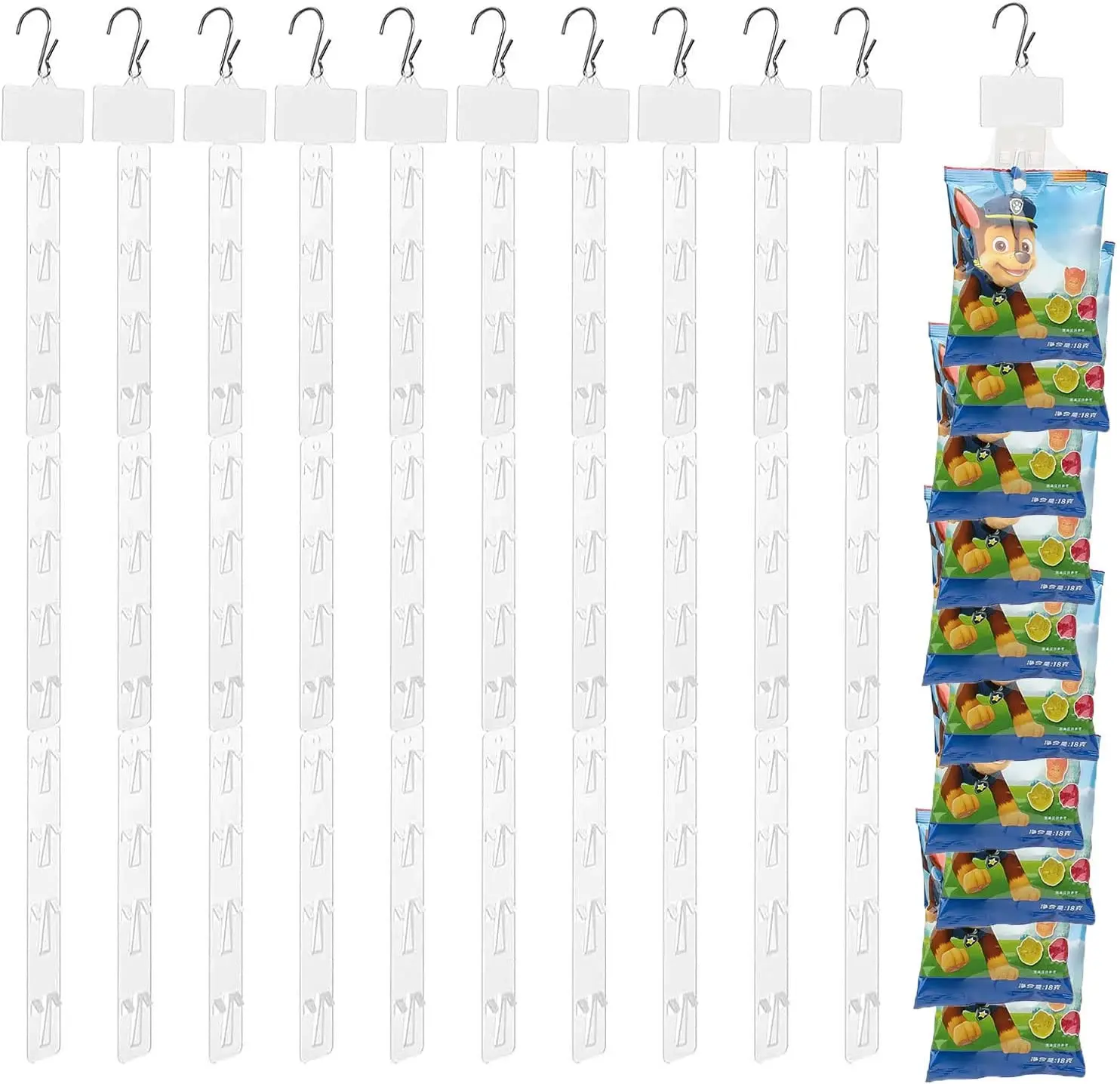 Hanging Merchandise Strips with 20 S Hooks Retail Display Plastic Clip