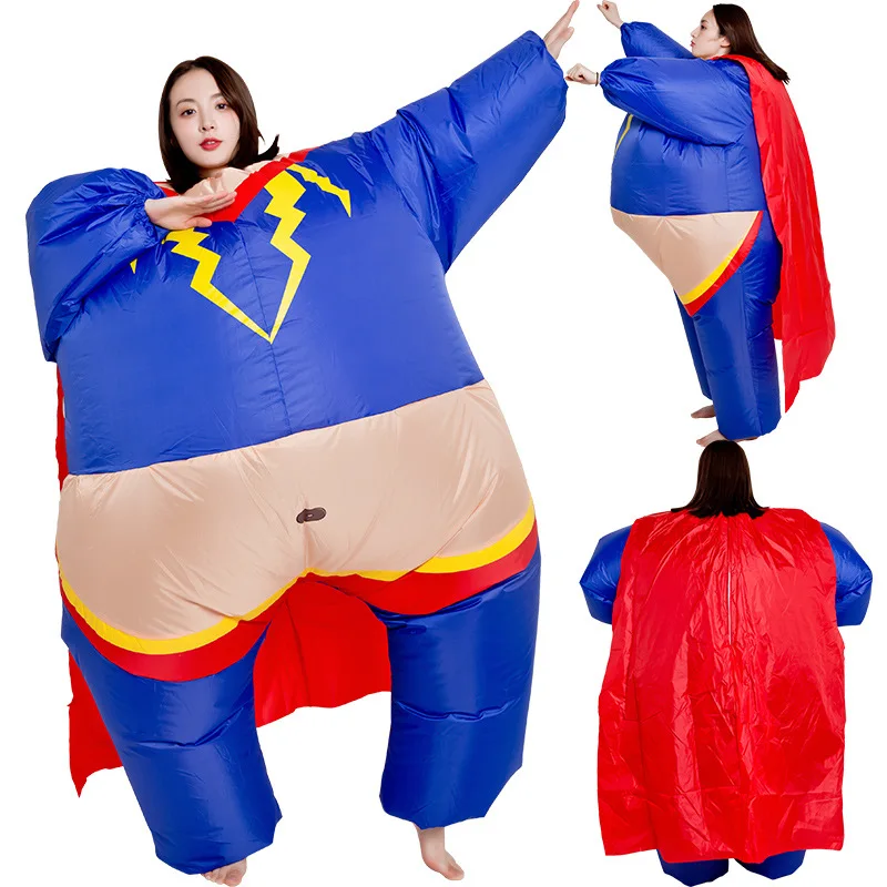 Adult Children Dress Up Red Dinosaur Holiday Party Halloween Giant Inflatable Costume super man costume