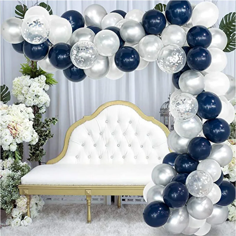 
Dark Blue Theme Party Decorations Balloons Set Latex Confetti Arch Wedding Birthday Balloon 