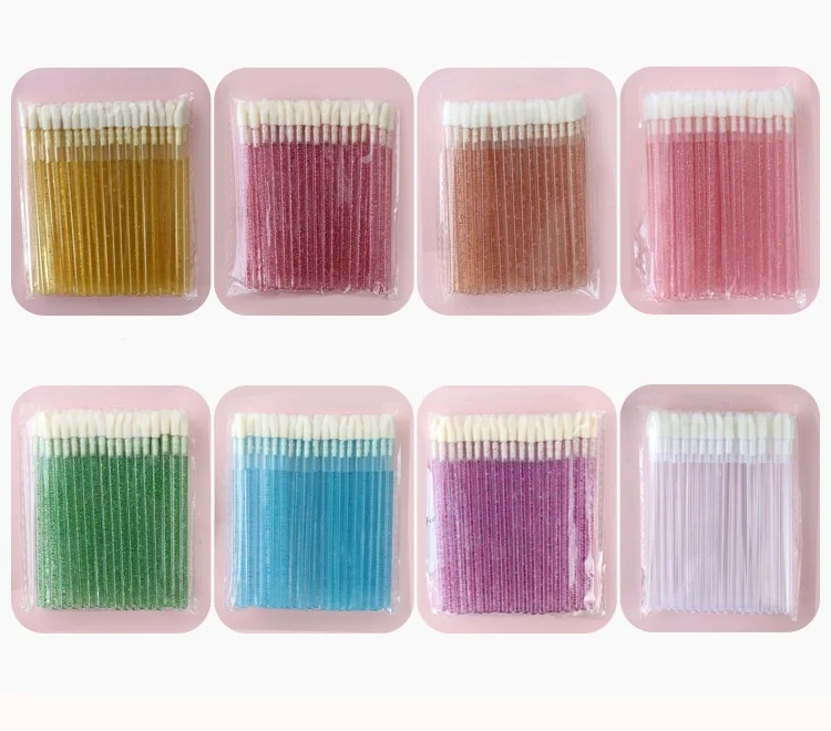 Wholesale Disposable Lip Gloss Wand Applicators Clear Lip Brushes Makeup Tool for Foot Hollow Clear Lipstick Single Makeup Brush