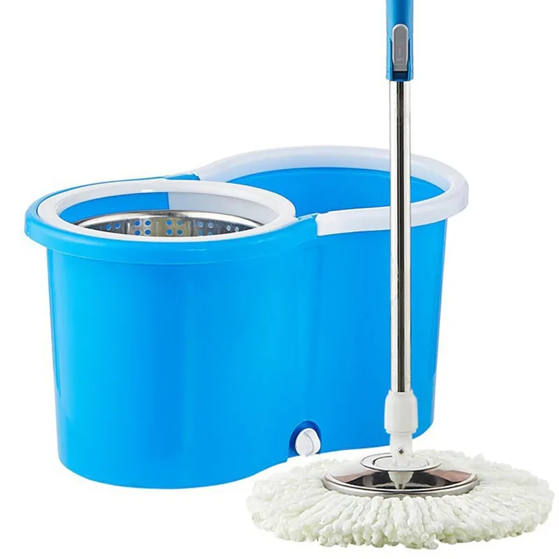 Mop And Bucket With Wringer Set 360 Spinning Mop And Bucket System Stainless Steel Handle For Floor Cleaning