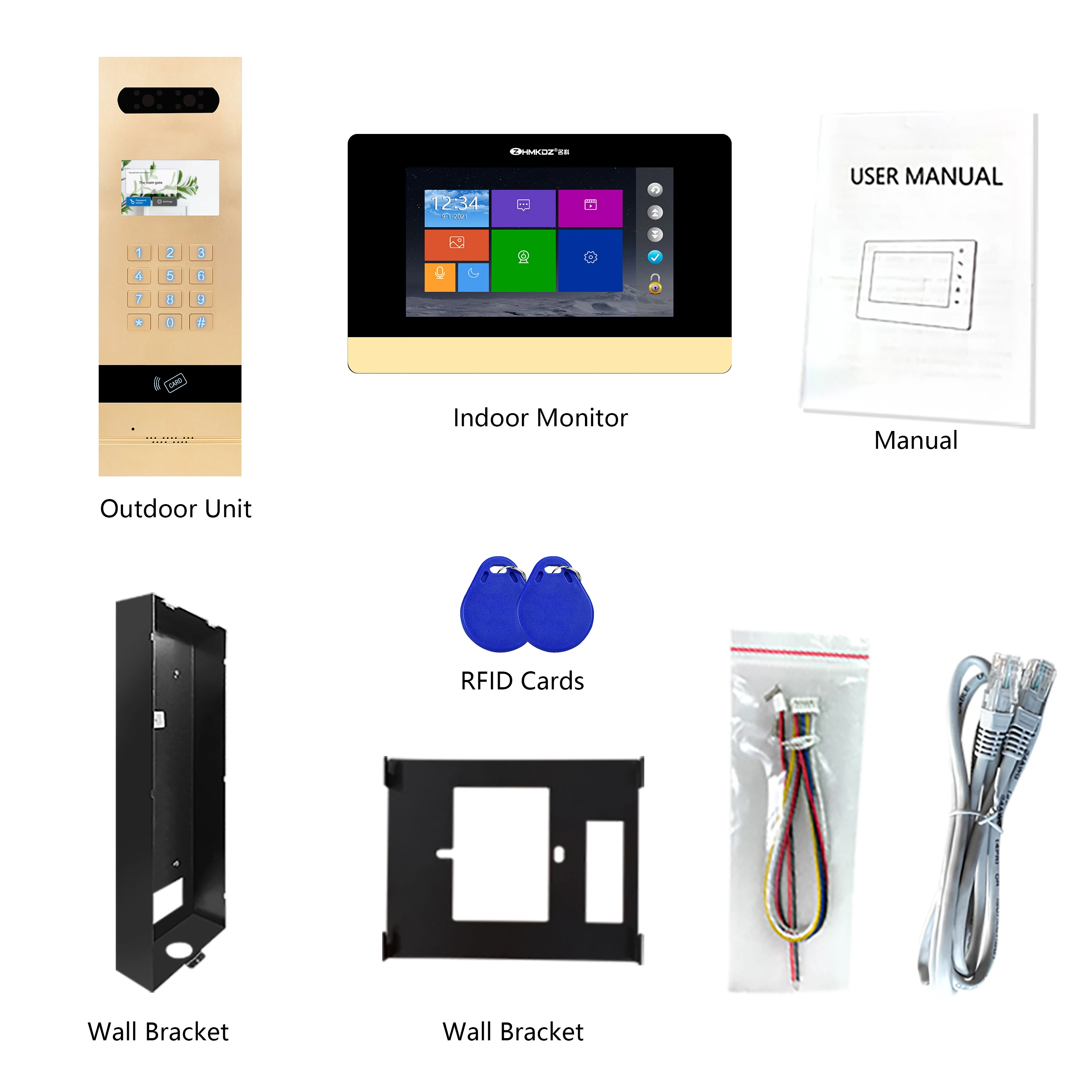 Golden IP Intercom Door Phone System Doorbell For Multi Apartments