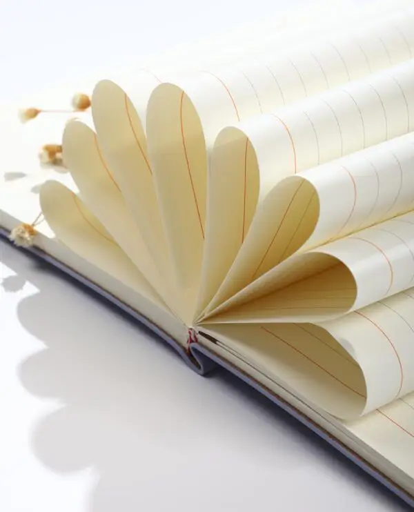 School Supplies A5 Size Ruled Printing 100 Sheets Offset Paper Leather Bound Notebook