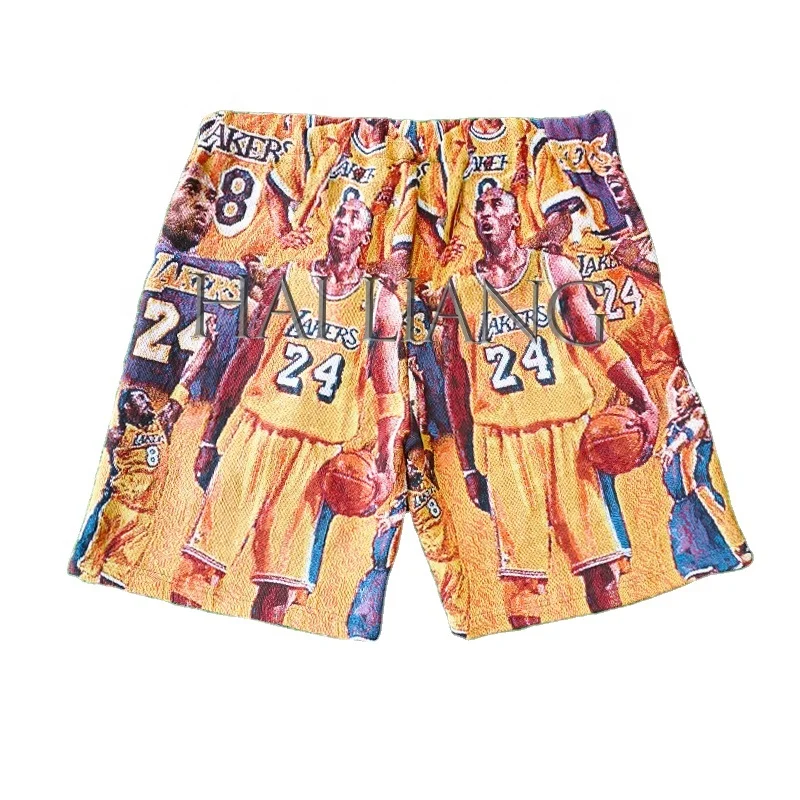 Manufacturer Sweat Tapestry Shorts Heavyweight Cotton Streetwear Woven Woolen Men Basketball Tapestry Shorts