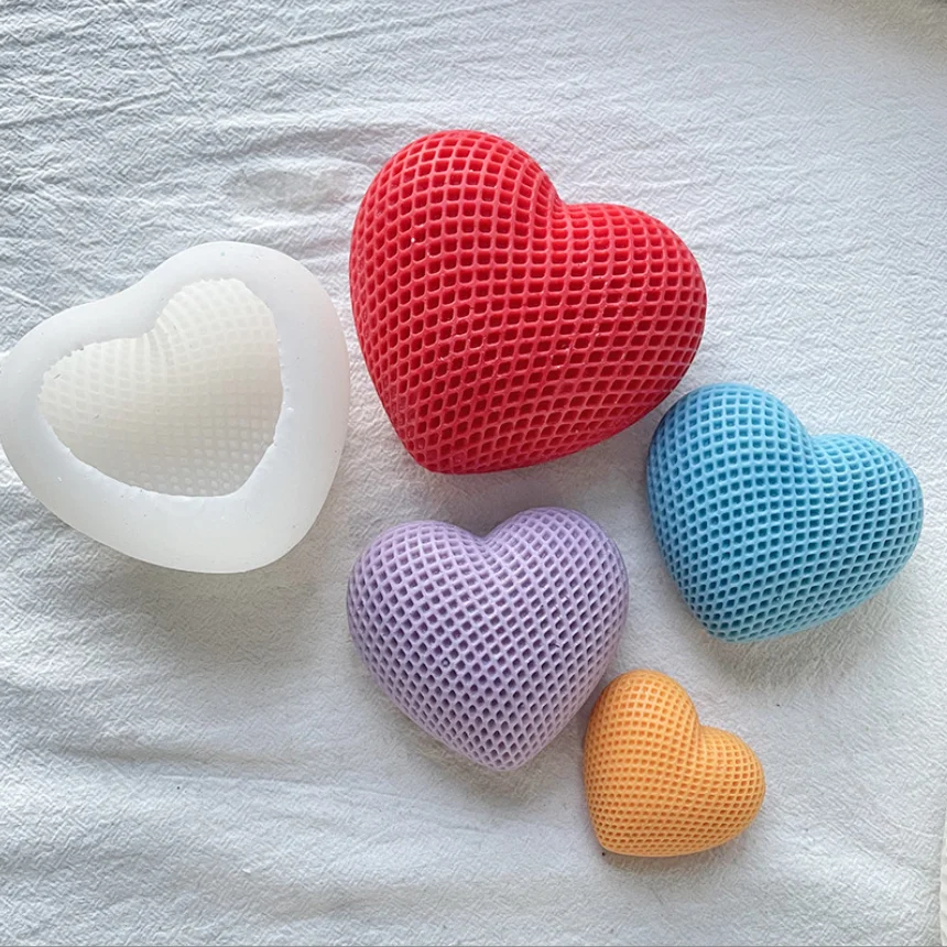 NEW Weaving Love Epoxy Mould Resin Mould Heart Candle Chocolate Silicone Candle Mold