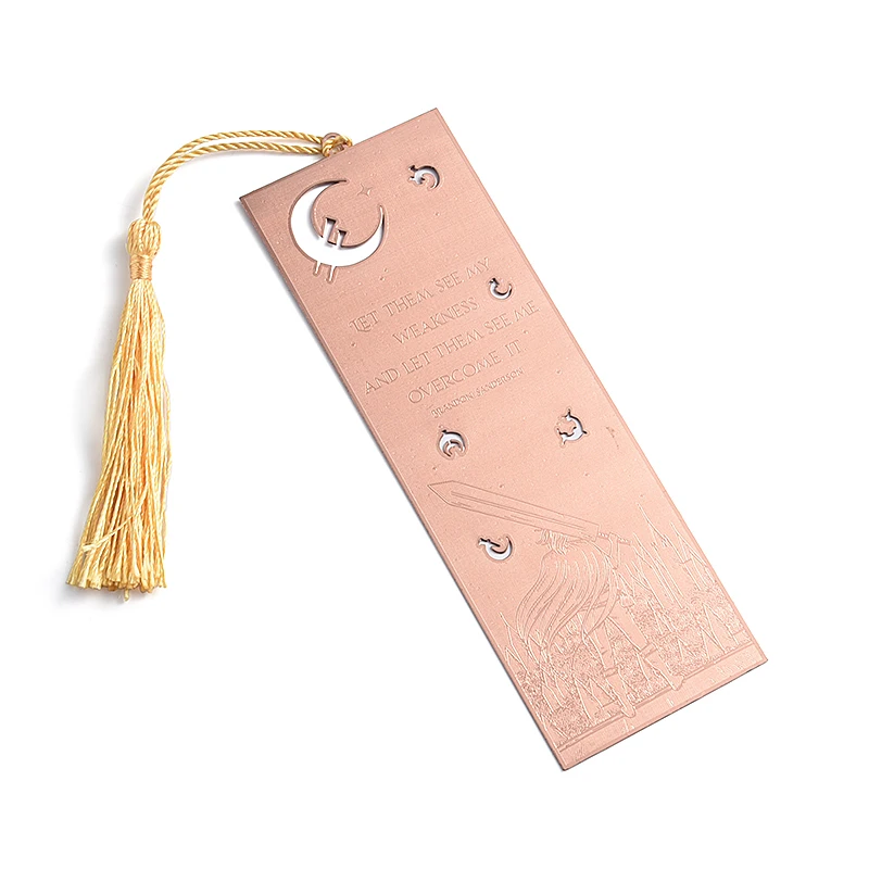 Natural Metal Art Collection Souvenir Gift Custom Pink Ruler Shape Custom Bookmark