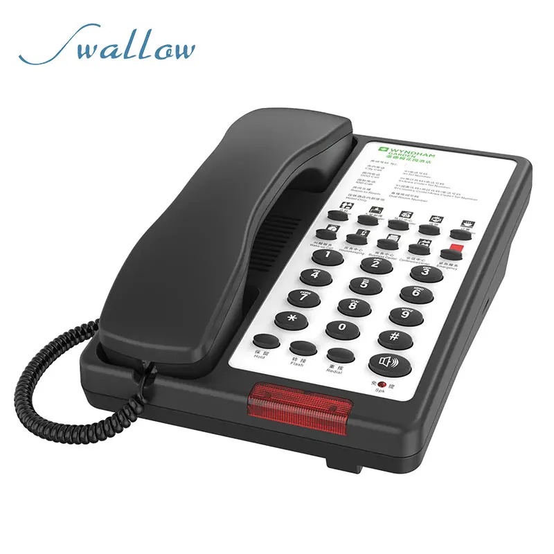 Full-land phone with headphones telephone lines and fixed connections
