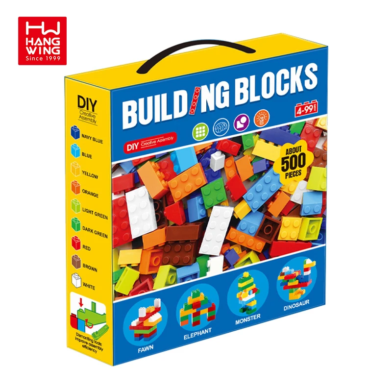 HW 500/1000Pcs Blocks ABS Plastic Bricks Kids Kit DIY Educational Compatible With Small Particles Building Block Toys Sets