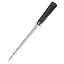 High Quality Carbon Steel Fine Grain Sharpening Rod Butcher Special Quick Manual Knife Sharpener With Wood Handle