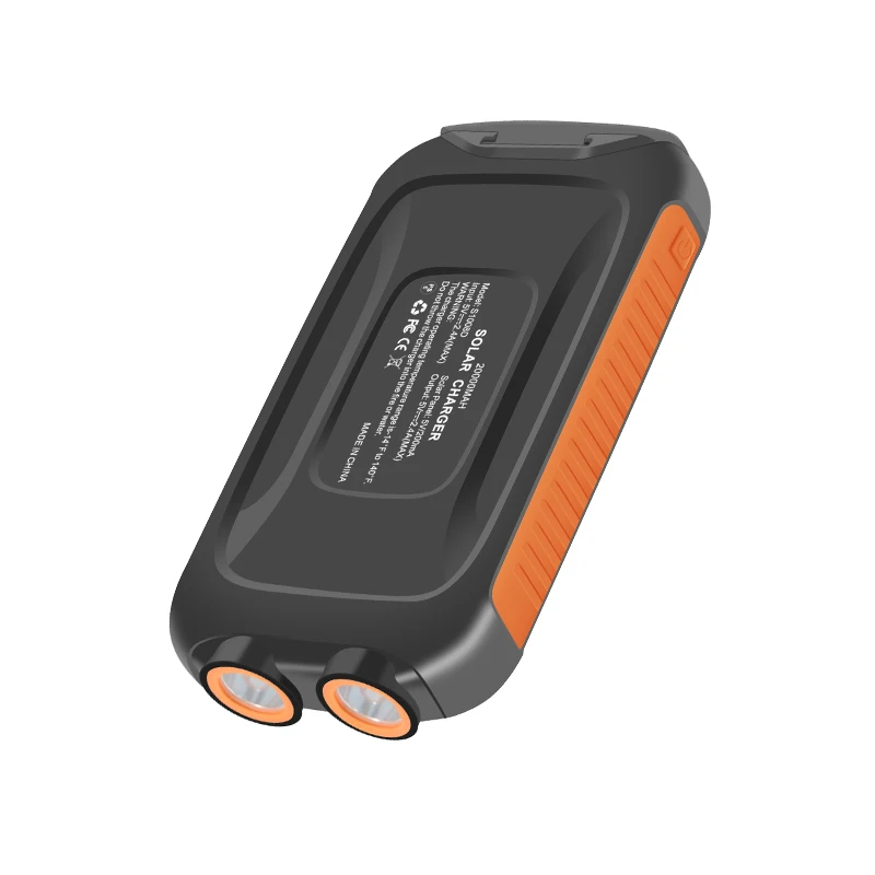 2022 New Hot Factory Wholesale Dual Usb Solar Power Bank Led Flashlight Battery Charger Solar Cell Phone Charger