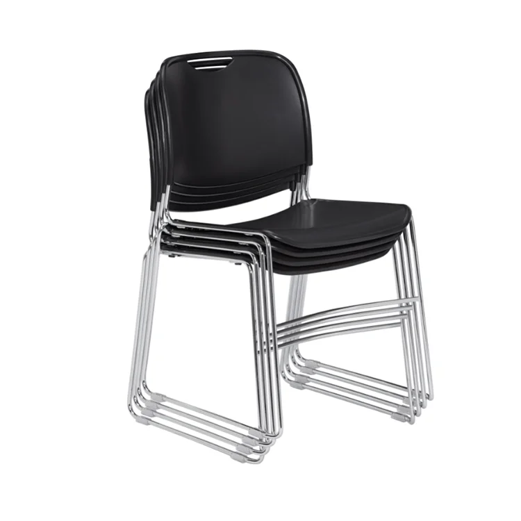 Черный ультракомпактный пластиковый стул (4 шт. в упаковке) офисный