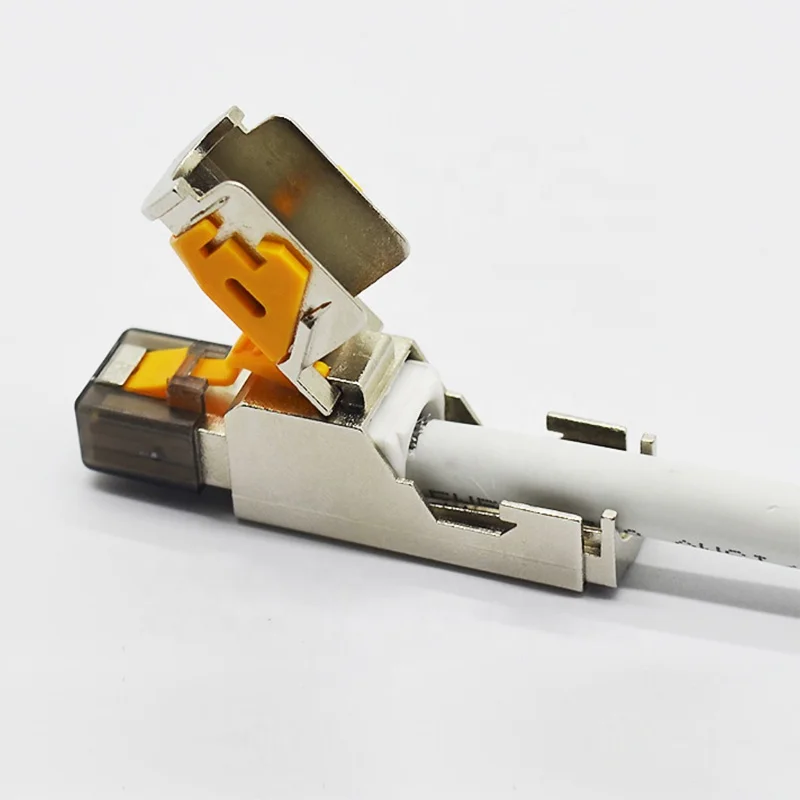 Tool-less Shielded RJ45 Cat8 Field Termination Plug New Design Cat8 FTP Plug Connector