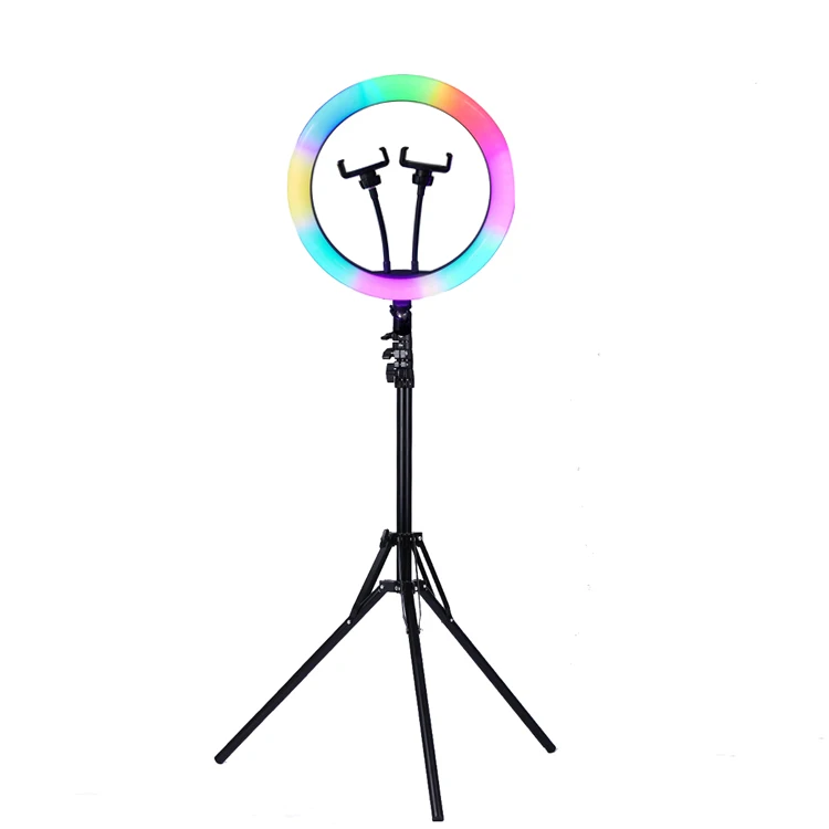 12 inch video LED Selfie Ring light RGB dimmable Ring phone light with 1.6m Tripod Stand for Live Stream YouTube