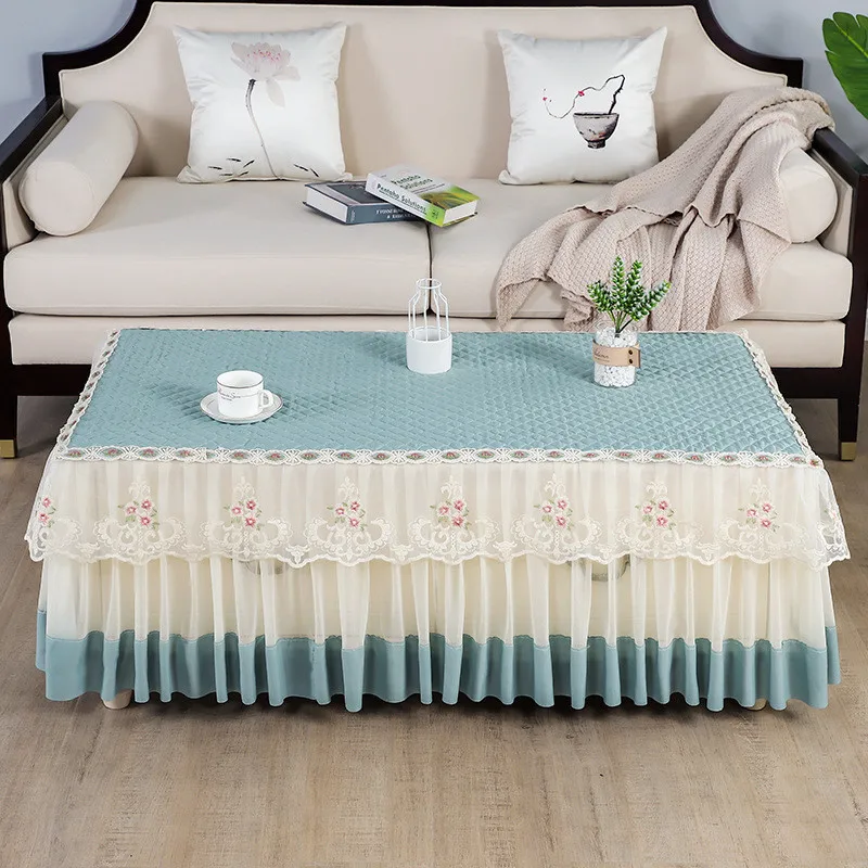 Tea table cover lace embroidered tea table dust cover conference table cover