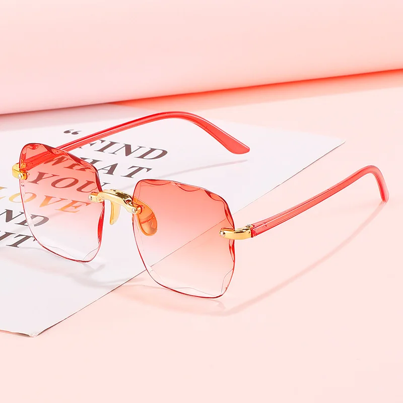 Luxury Rimless Square Sunglasses Woman Brand Designer Frameless Gradient Sun Glasses Man Fashion Vintage