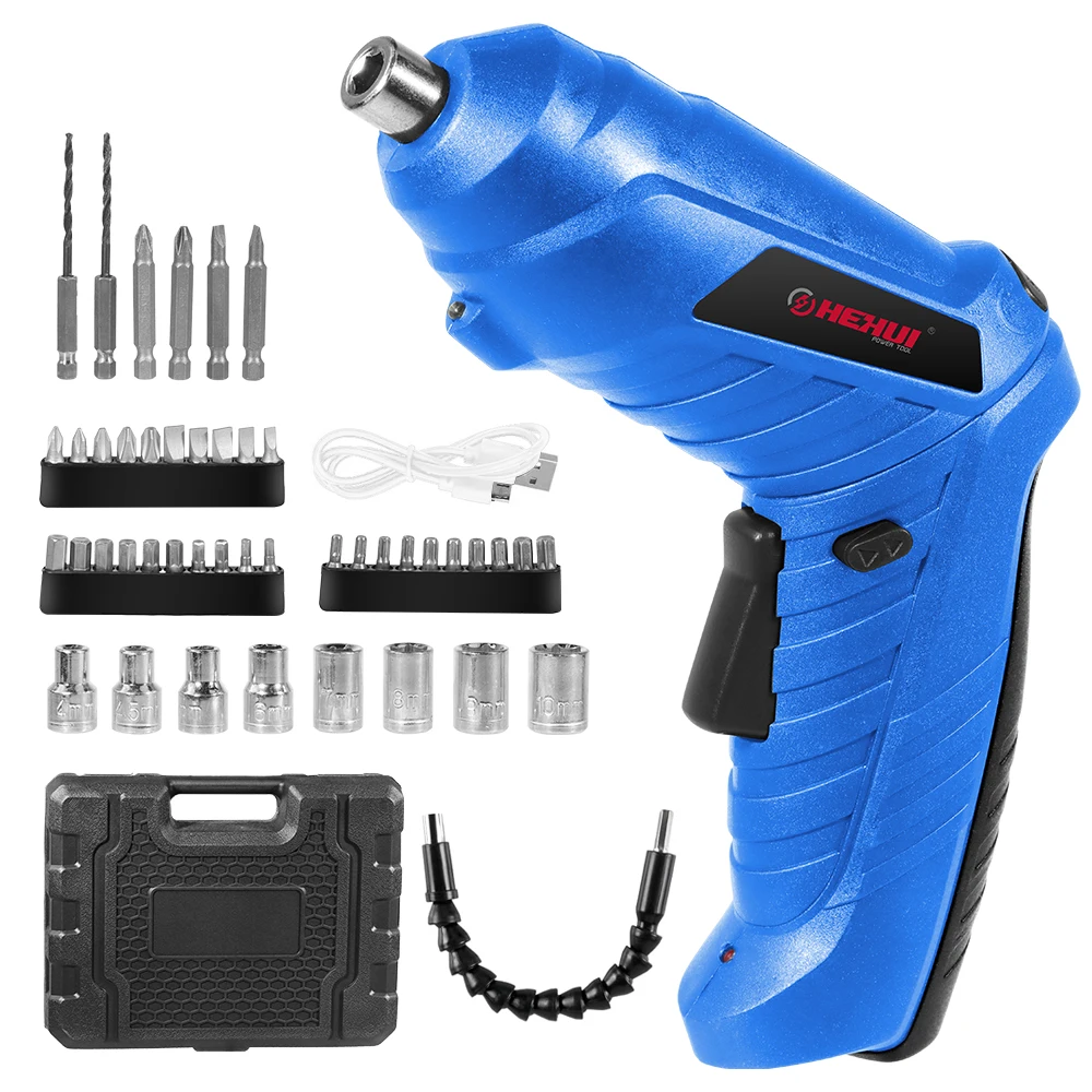 Hehui 4V Wireless Rechargeable Lithium Battery Mini Cordless Electric Screwdriver Set Automatic Power Screw Drivers