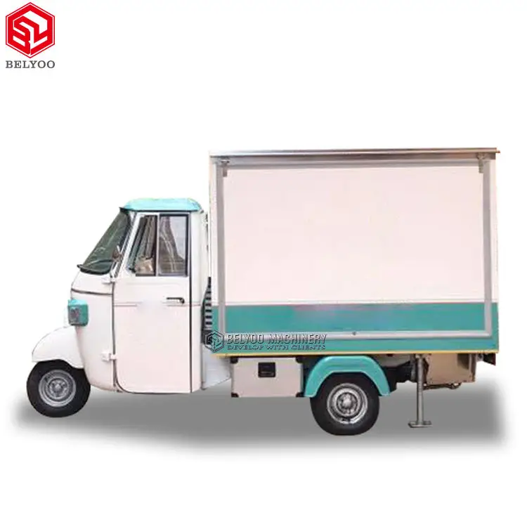 Mobile Kitchen Tricycle Electric Food Truck Catering Ice Cream Truck Ape 50 Wheeler Price Ice Cream Hot Dog Food Cart